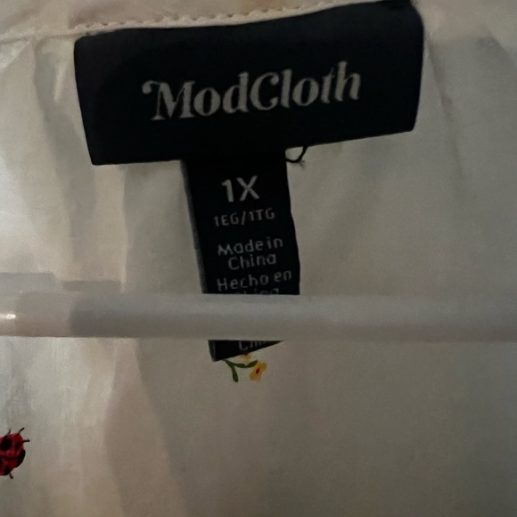 ModCloth Crop Button Up with Ladybugs! - Picture 2 of 3